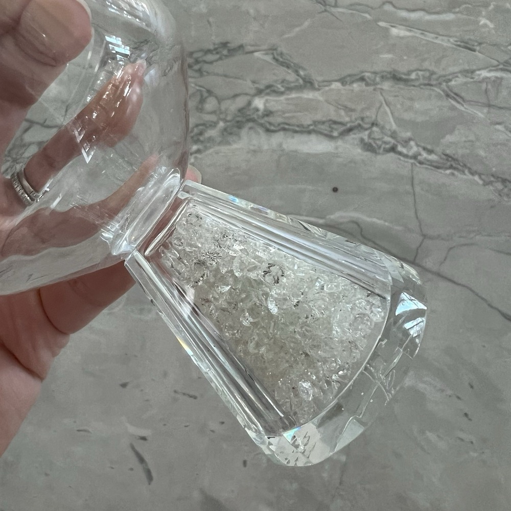 Oleg Cassini Diamond Wine Glass Or Small Vase, Blown & Cut Crystal, ‎ Signed